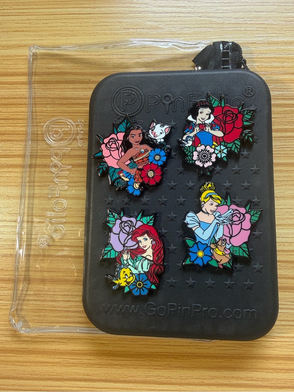 Loungefly Disney Princess Flowers Pin Set+Pin Folio+ Cover